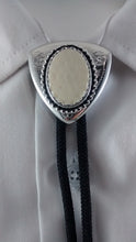 Load image into Gallery viewer, Ostrich Egg Shell Triangular Shaped Bolo Tie