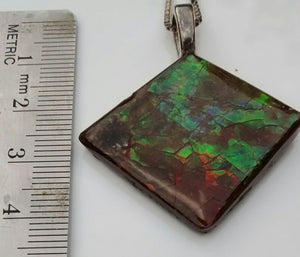 Multi-colored Rhombus Shaped Ammolite Necklace