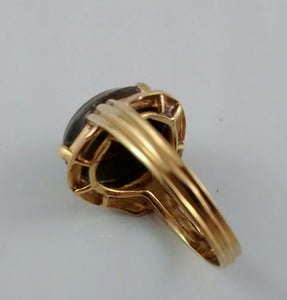 Gold-Plated Ammolite Ring