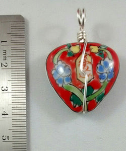 Porcelain Hand Painted Heart Necklace