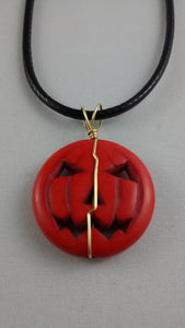 Halloween Pumpkin Wire-wrapped Bead Necklace