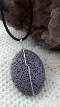 Load image into Gallery viewer, Purple Dyed Lava Rock Wire-Wrapped Bead Necklace
