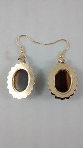 Tiger Eye Pierced Earrings