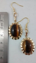 Load image into Gallery viewer, Tiger Eye Pierced Earrings
