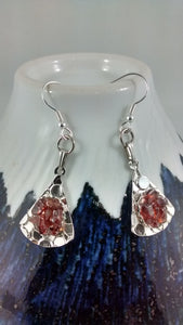 Garnet Chip Dangling Earrings