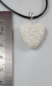 White Lava Rock Heart Shaped Necklace