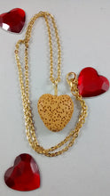 Load image into Gallery viewer, Yellow Dyed Lava Rock Heart-Shaped Necklace
