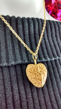 Load image into Gallery viewer, Yellow Dyed Lava Rock Heart-Shaped Necklace
