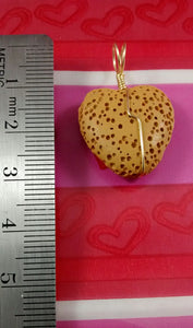 Yellow Dyed Lava Rock Heart-Shaped Necklace