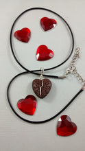 Load image into Gallery viewer, Brown Dyed Lava Rock Heart-Shaped Necklace
