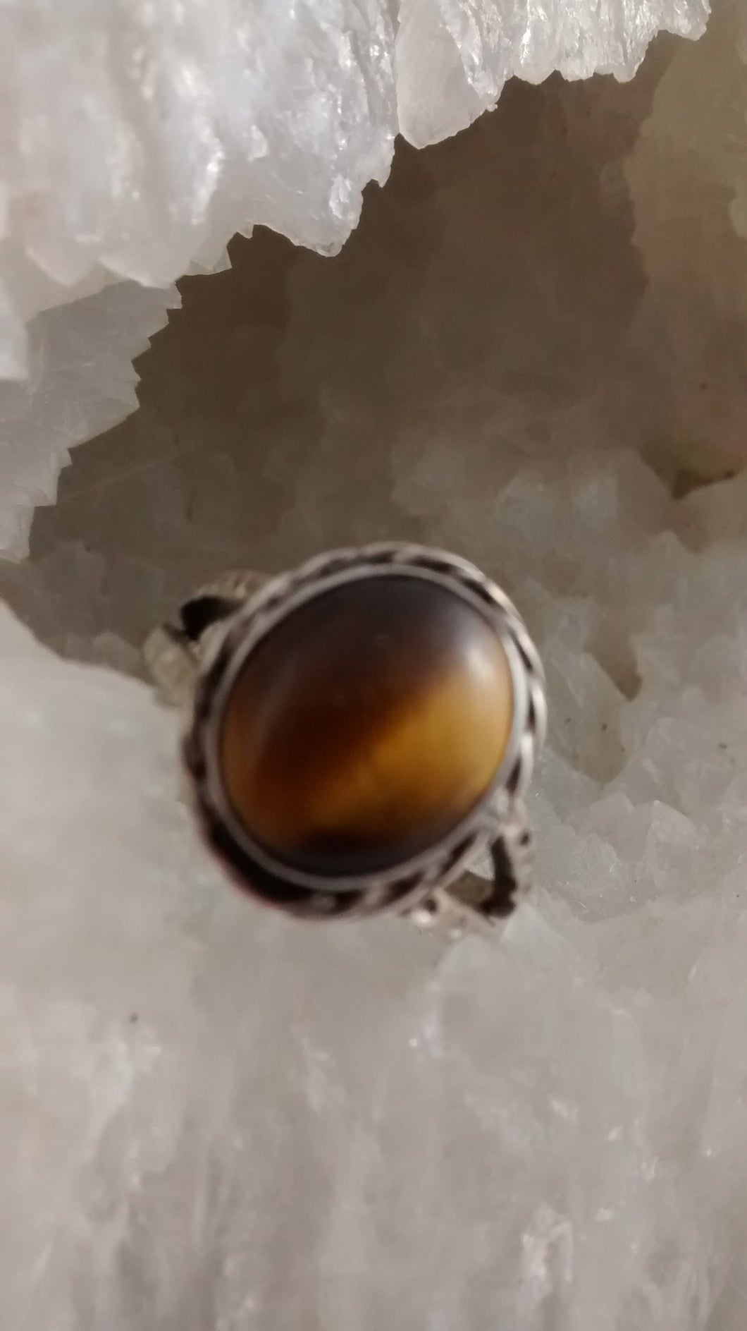 Silver Tiger Eye Ring