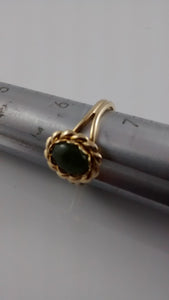 Gold-Plated Adjustable BC Jade Ring