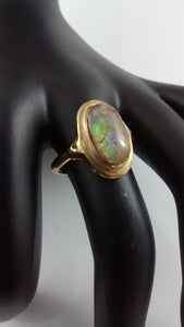 Gold-Plated Ammolite Ring