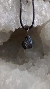 Odessa Meteorite Fragment Pendant with Black Leather Chain