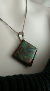 Multi-colored Rhombus Shaped Ammolite Necklace