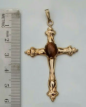 Load image into Gallery viewer, Tiger Eye Cross Pendant
