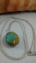 Load image into Gallery viewer, Stabilized Turquoise Necklace with Silver-Plated Chain
