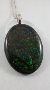 Greenish-Blue Ammolite Pendant