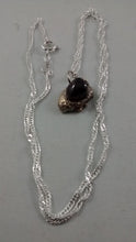 Load image into Gallery viewer, Silver plated chain with silver and garnet pendant
