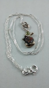 Unique silver pendant with silver plated chain