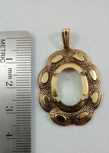 Gold-Colored Oval Pendant Mount with Prongs