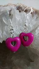 Load image into Gallery viewer, Pink Heart-shaped Earrings
