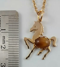 Load image into Gallery viewer, Horse-Shaped Pendant with Tiger-Eye Stone
