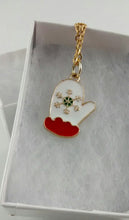 Load image into Gallery viewer, Snowflake Mitten Charm Necklace
