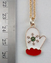 Load image into Gallery viewer, Snowflake Mitten Charm Necklace
